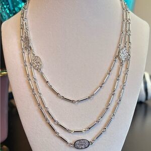 Monet Silver Long Necklace